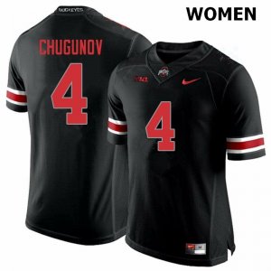 Women's Ohio State Buckeyes #4 Chris Chugunov Blackout Nike NCAA College Football Jersey Summer TDI5844QH
